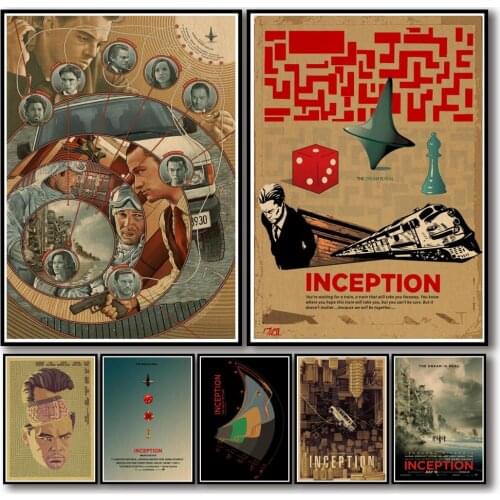 26 Designs Nolan Movie Inception Kraftpaper Poster HomeDecal Painting Wall Sticker for Coffee House Bar