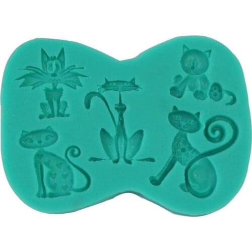 3D Silicone Cake Mold Moldes De Silicona For Paste Americana Cat Shaped Soap Form Baking Cake Tools Fondant Decor For Cakes