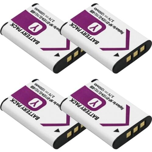 4x NP-BY1 batterie NP BY1 Li-ion Battery pack 3.7V NPBY1 for Sony HDR-AZ1 AZ1VR AZ1VB AZ1VW Video Camera DV