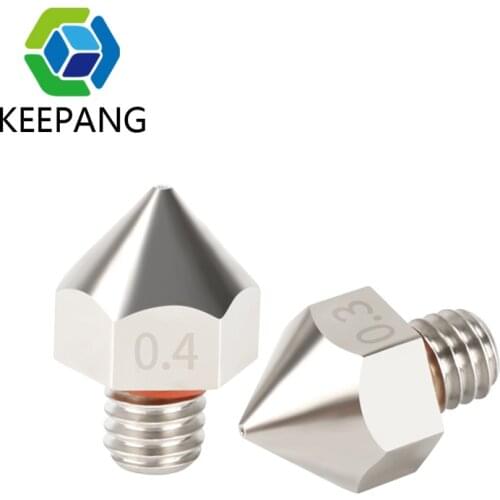 Kee Pang 5pcs extruder nozzle Brass Surface Electroplating Nozzle 0.2/0.3/0.4/0.5mm 3D Printer Nozzle