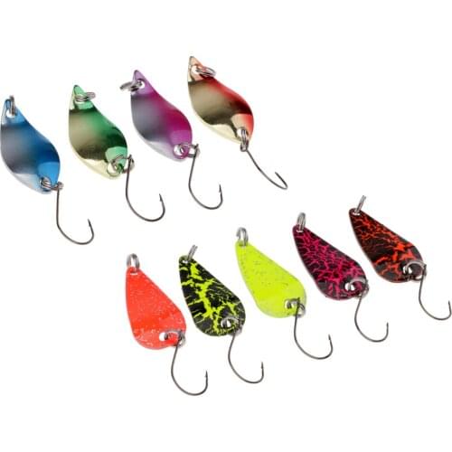9x Metal Spinner Spoon Life-like Hard Baits Swimbait Fishing Lure Hooks
