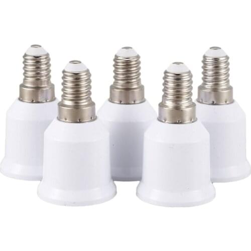 Promotion! 5 pcs E14, E27 Adapter Base Screw LED Light Bulb Bulb Socket Converter, White
