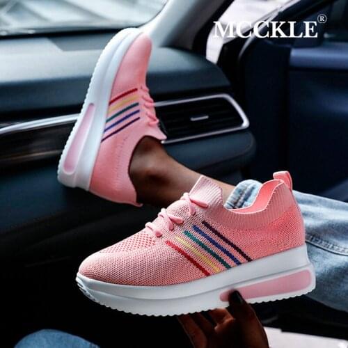 Women Vulcanized Shoes Air Mesh Solid Shallow Thick Bottom Plus Size Female Sneakers Fashion Comfortable Leisure Ladies Footwear