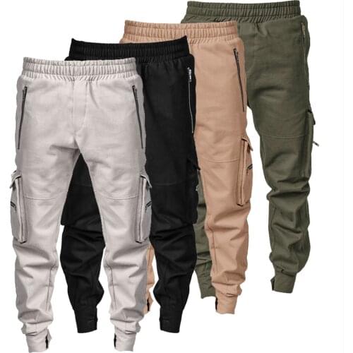 Mens Pants Spring Autumn High Street Fashion Cargo Pants Men Hip Hop Harem Pants Men Multi Pockets Jogger Sweatpants Male 2021