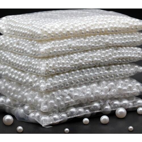 3-16mm DIY pearl beads ABS loose Round Beads Craft For Fashion Jewelry Making white beige Imitation Garment Beads Pendant бусы
