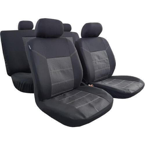 Seat Covers For Toyota Corolla 2010-2020, Car Truck SUV Auto Protector, Cotton Jacquard Black Full Set, Airbag Safe Universal