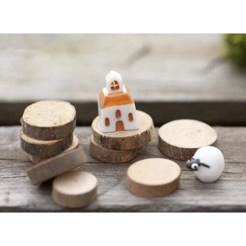 XCDIY 20pcs/lot 8-20mm Wood Pile wooden base craft piece DIY Decorate/Stuff Glass Cover Dome glass Vial Pendant Jewelry Making