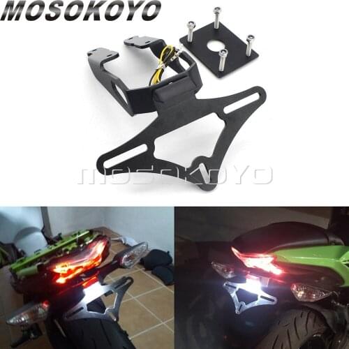 Motorcycle Registration Tail Tidy License Plate Holder LED Light Fender Eliminator Bracket For Kawasaki Ninja 650 Z650 2017-2019