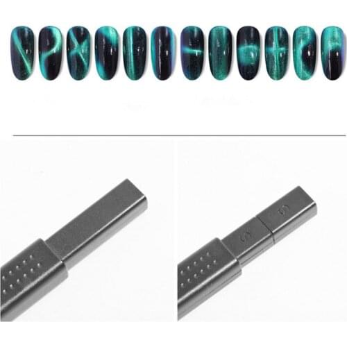 Nail Art Magnet Stick Board for Gel Varnish 9D Cats Eye Line Strip Effect Square Round Shape Strong Magnetic Nail Tool