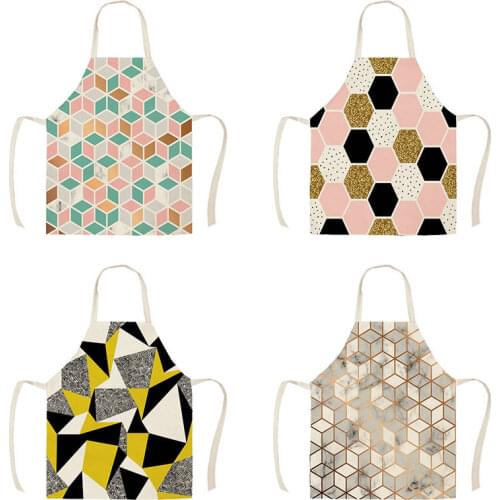 Cotton linen Geometric New Nordic Style Aprons for Kitchen 53*65cm Home Cooking Baking Cleaning Accessories WQT126