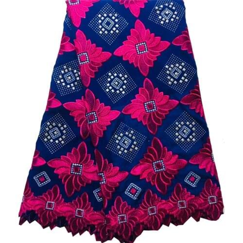 Gold 2021 Voile Lace In Switzerland High Quality African Cotton Lace Fabric With Stone For Nigerian Every Dress Party YXL301