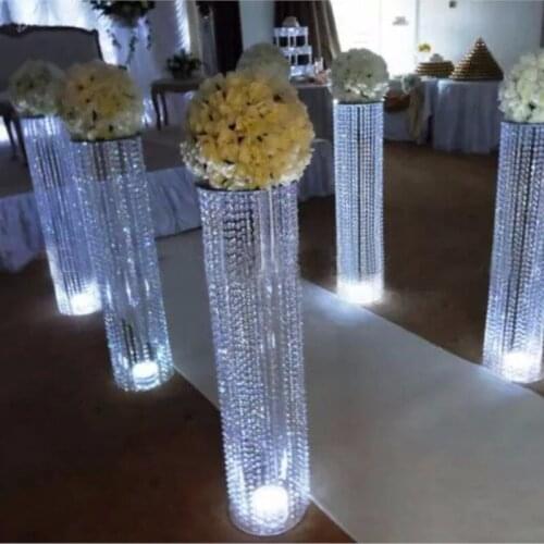 Crystal Bead Strands Wedding Crystal pillar Luxury Wedding Decoration 10pcs/lot