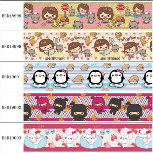 HSDRibbon free shipping 3" 75mm heat transfer printed hsd-design series Grosgrain Ribbon 50Yards/Roll
