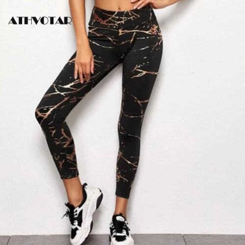 ATHVOTAR Women Leggings High Waist Sport Running Seamless Workout Leggings Sexy Push Up Gym Fitness Elastic Bronzing Legging