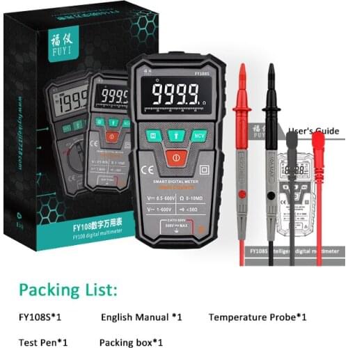 Mini 9999 Counts Multimeter Analog Tester Intelligent Automatic Multimeter High Precision NCV Tester True RMS AC/DC Voltage