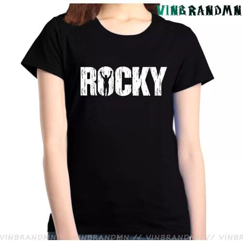 Fashion ROCKY BALBOA Printed T Shirts For Women Famous Movie ROCKY BALBOA POSTER T-shirts Top Tee Shirts Aesthetic Female Camisa