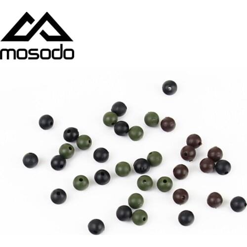 50pcs/lot 5mm Soft Fishing Beads Stopper Tool Black Luminous Round Fishing Space Beans Stops Rubber Rig Lure Accessories Tackle