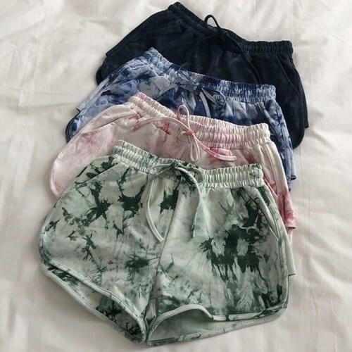 Summer New Ladies Printing Drawstring Tie-dye Shorts Women High Waist Casual Loose Chic Plus Size Short Pants Pantalones Y604