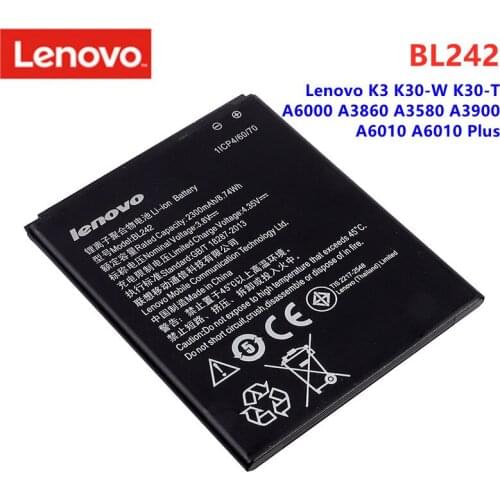 New High Quality Battery BL242 For Lenovo K3 K30-W K30-T A6000 A3860 A3580 A3900 A6010 A6010 Plus Mobile Phone Batteries
