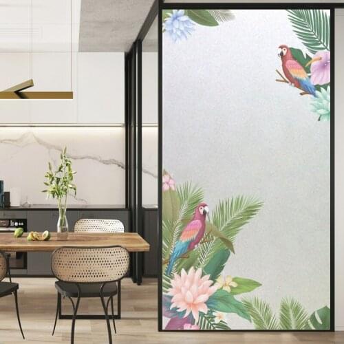 Window balcony shading film bathroom toilet partition decoration electrostatic frosted glass sticker window flower sticker