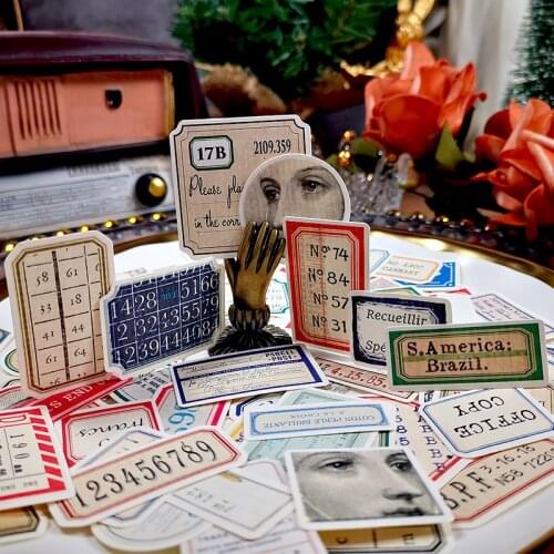 Panalisacraft Junk Journal Vintage label tag post paper Decoration Sticker Gift Sticker DIY Scrapbook Charming Woman for Lovers