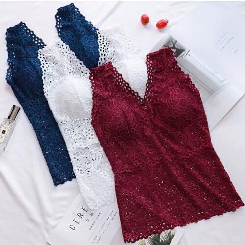 Sexy Lace Vest Tops Women lingerie Pad Sleeveless Straps Print Undefined Tube Tank Top One-piece Female Camisoles Underwea