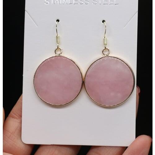 Natural Stone Earrings for Women Rose Quartzs Exquisite Drop Earring Elegant Dangle Earrings Jewelry Dropship Gifts Wholesale