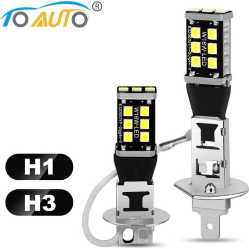 2pcs H1 H3 Led Bulb 6000K White Auto Fog Lamp 15SMD 2835 Fog Headlight Bulbs Driving Running Lamp Automobiles DC 12V