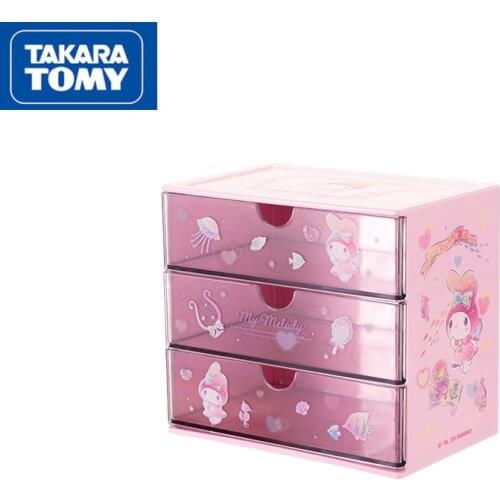 TAKARA TOMY Fashion cute cartoon drawer type jewelry storage box simple ladies practical desktop decorations