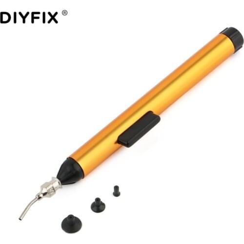 DIYFIX IC SMD Vacuum Sucking Suction Pen Pick Up Remover 3 Suction Headers Anti-static Solder Desoldering Repair Hand Tools