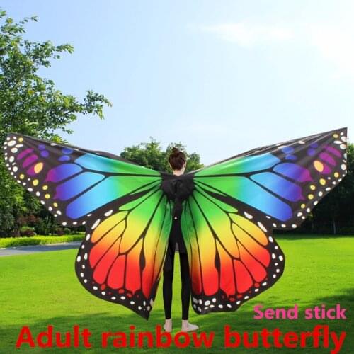 Belly Dance Butterfly Wings Performance Costume Props Women Dance Clothes Adult Belly Dance Colorful Wings Rainbow Wings