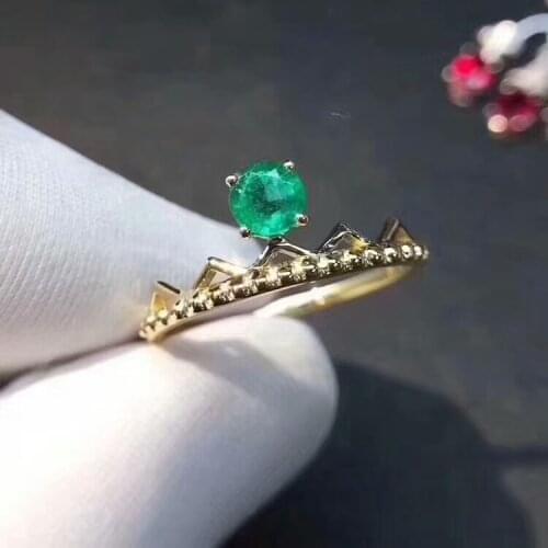 LANZYO 925 sterling silver Emerald Rings gift for women jewelry emerald Wedding ring Fine Jewelry j3.53.501agml