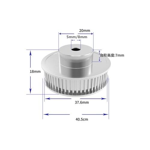 1Pcs Aluminum GT2 6mm Width 60 Tooth Teeth 2GT Timing Drive Pulley Pully Wheels Gear For 3D Printer Bore=5mm/8mm