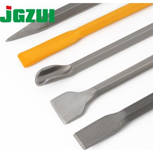 1pcs HEX Shank Chisels Set Point Groove Gouge Flat Chisel Electric Hammer Drill Break Concrete Brick Wall Drilling