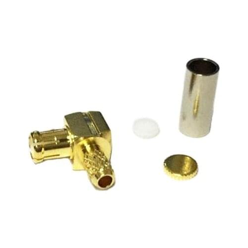 10pcs 75ohm MCX Crimp Plug Right Angle RF coax Connector For LMR100 RG179 Wholesale Fast Shipping