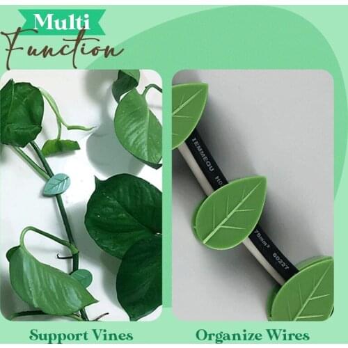 10PCS Plant Climbing Artifacts Fixing Clip Leaf Shape Self-Adhesive Invisible Garden Hook Support for Climbing Plants Traceless