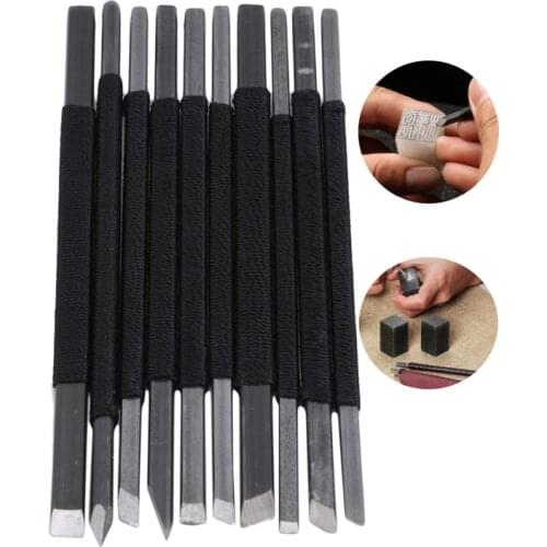 10Pcs High-carbon Steel Stone Carving Knife Engraving Knife Sculpture Stone Chisel Wood Carving Tools Set