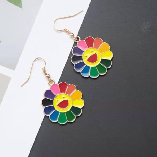 Earrings 10 Pair Personality Candy Color Acrylic Rainbow Heart Earring LGBT Pride Gift Trendy Jewelry