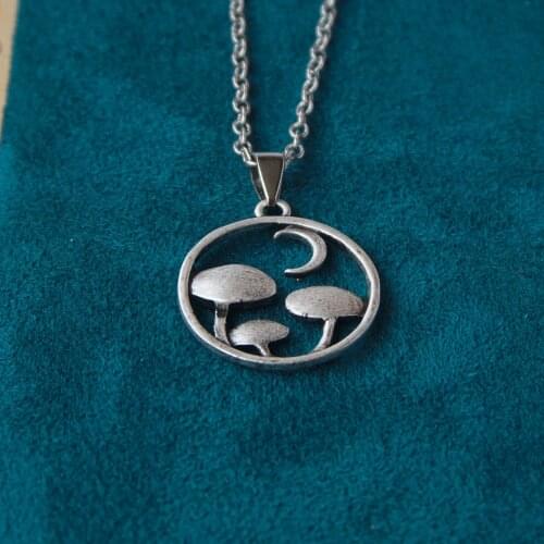 12pcs Nature Mushroom Pendant Necklace Gifts For Her