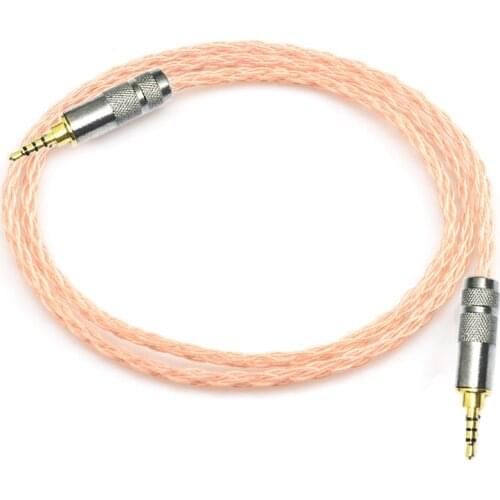 2.5mm TRRS Balanced Male to Male 4-Pin Audio Adapter AUX 8 Cores 7N OCC Single Crystal Copper Audio Cable