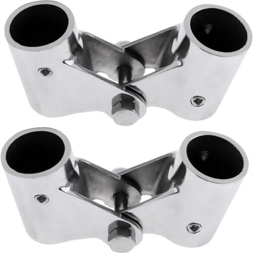 2pcs 25mm Stainless Steel Boat Bimini Top/Rail Fitting Swivel Tube Connector