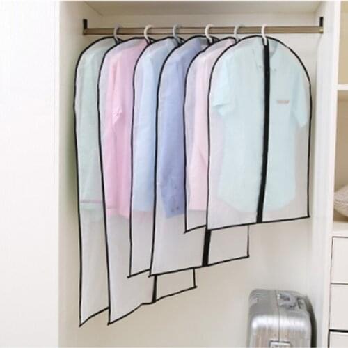 2 Piece Clothing Covers Clear Suit Bag Moth Proof Garment Bags Breathable Zipper Dust Cover Storage Bags for Suit Dance Clothes