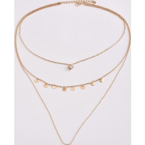 2021 Fashion Geometric Multi-layer Disc Pendant Necklace for Women New Trend Female Jewelry