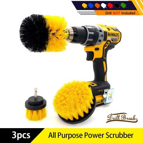3Pcs/Set Drill brush power scrubber Cleaning Kit Bathroom Surfaces Tub, Shower, Tile and Grout All Purpose