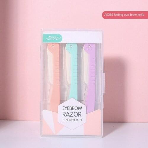 3Pcs/Set Folding Eyebrow Trimmer Armpit Hair Razor Beauty Face Eyebrow Shaver Stainless Steel Blades Epilator Makeup Tools