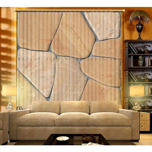 3D Curtains Drapes Custom any living room curtains Smooth pebbles 3d curtain blackout curtains for bedroom
