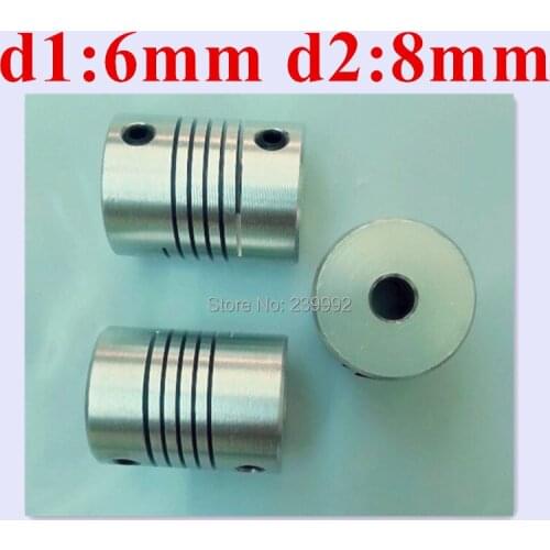 4pcs/lot 6x8mm flexible coupling shaft couplings OD19mm*25mm flexible shaft 6mm 8mm for cnc parts stepper motor