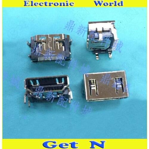 5pcs-300pcs 19Pins HDMI-compatible-compatible Female Socket Short SMT Type 4DIP Fixed Patch HDMI-compatible-compatible