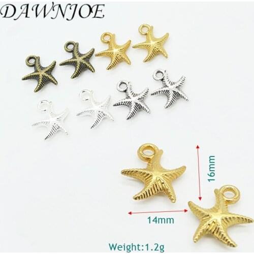 50pcs/lot Starfish Charms Pendant DIY Making Pendant Bracelet Necklace Jewelry Accessories supplies Finding