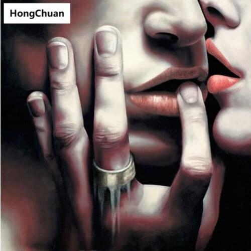 Diamond embroidery, sexy lips couple, 5D diamond painting full square, diamond inlay, DIY rhinestone picture, cross stitch mural